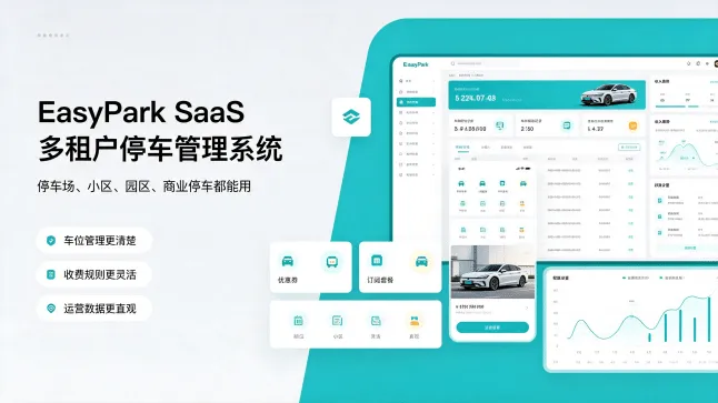 EasyPark SaaS v2.0 智慧停车管理系统 – 多停车场租赁收费管理系统源码